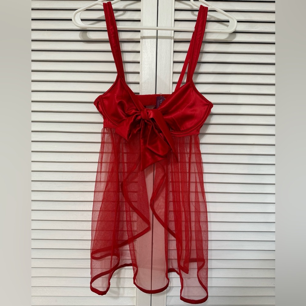 Red Sheer Babydoll Lingerie